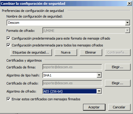 Instalar firma digital de correo electrónico en Microsoft Outlook