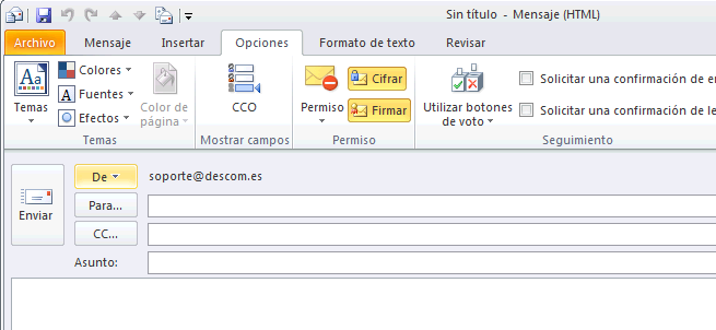 Firma electrónica con Outlook